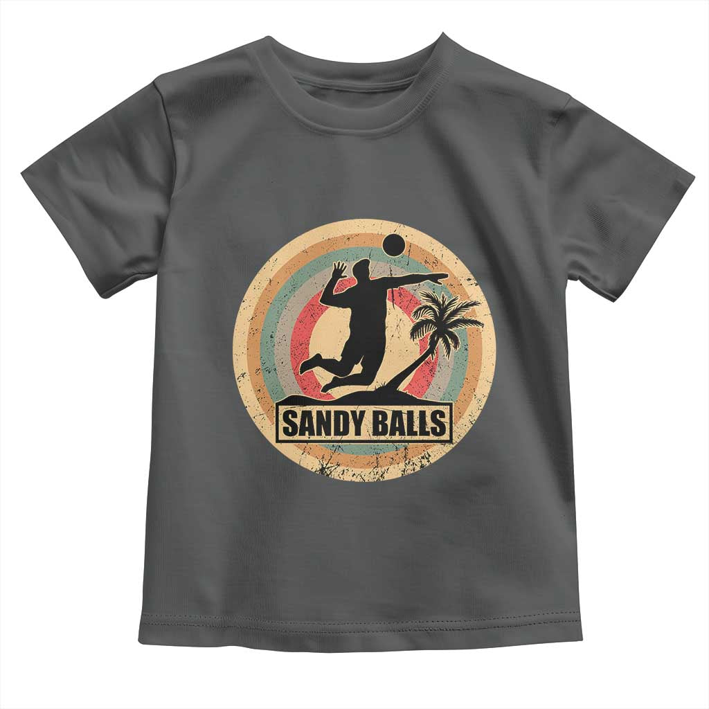 Beach Volleyball Toddler T Shirt Sandy Balls Team Player Volleyball Coach TS11 Dark Heather Print Your Wear