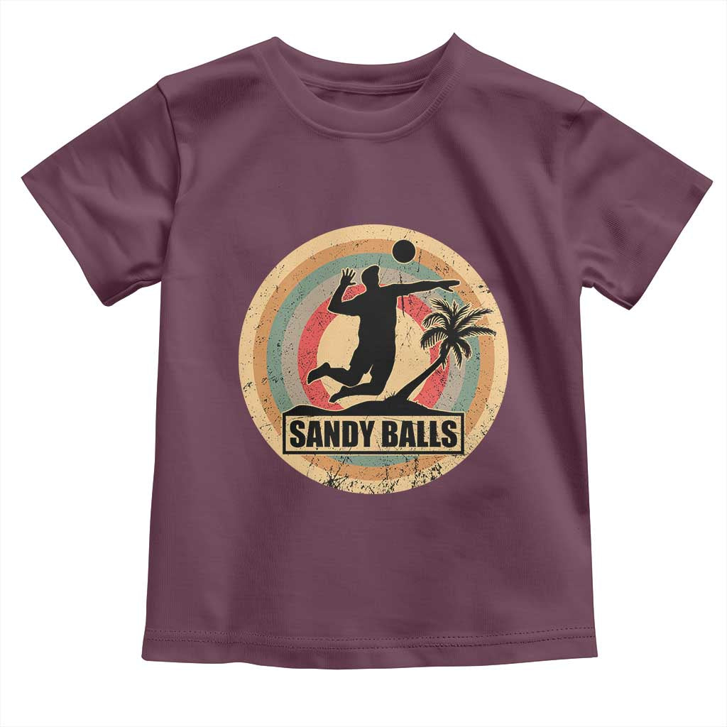 Beach Volleyball Toddler T Shirt Sandy Balls Team Player Volleyball Coach TS11 Maroon Print Your Wear