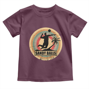 Beach Volleyball Toddler T Shirt Sandy Balls Team Player Volleyball Coach TS11 Maroon Print Your Wear