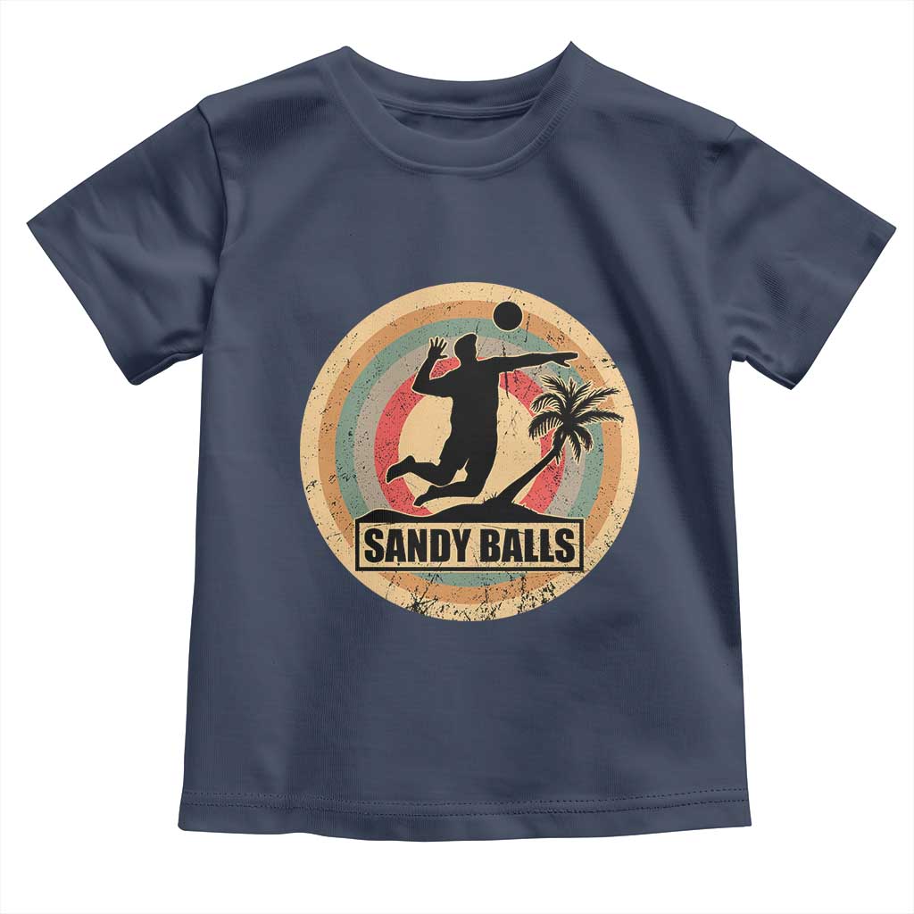 Beach Volleyball Toddler T Shirt Sandy Balls Team Player Volleyball Coach TS11 Navy Print Your Wear