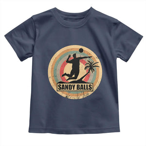 Beach Volleyball Toddler T Shirt Sandy Balls Team Player Volleyball Coach TS11 Navy Print Your Wear