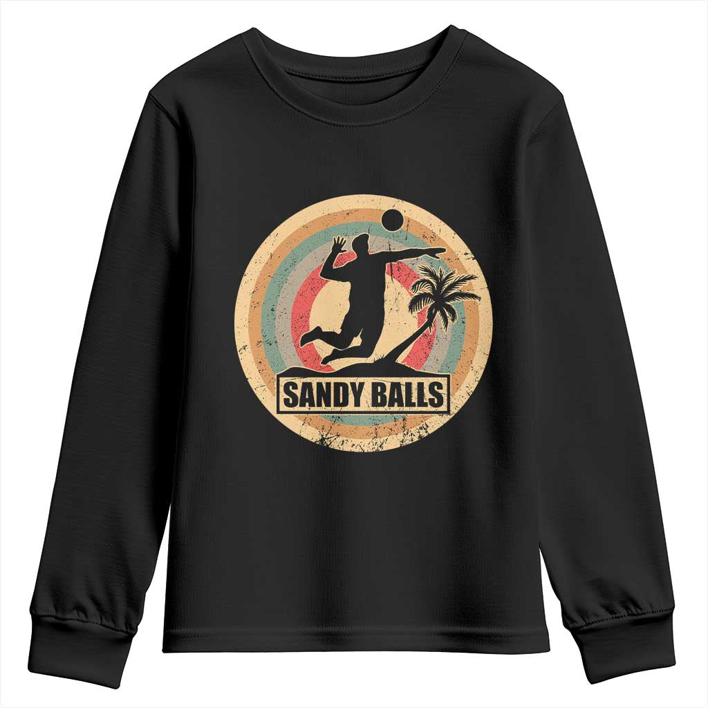 Beach Volleyball Youth Sweatshirt Sandy Balls Team Player Volleyball Coach TS11 Black Print Your Wear