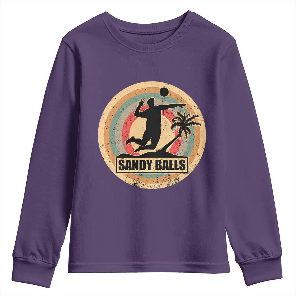 Beach Volleyball Youth Sweatshirt Sandy Balls Team Player Volleyball Coach TS11 Purple Print Your Wear