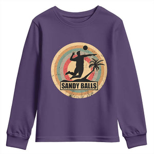 Beach Volleyball Youth Sweatshirt Sandy Balls Team Player Volleyball Coach TS11 Purple Print Your Wear