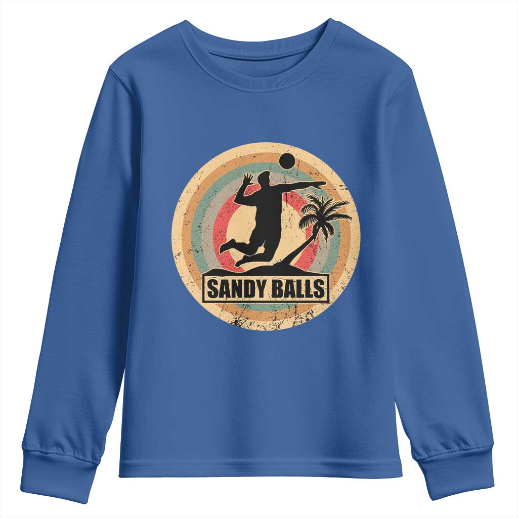 Beach Volleyball Youth Sweatshirt Sandy Balls Team Player Volleyball Coach TS11 Royal Blue Print Your Wear