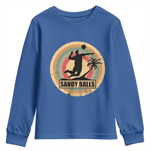 Beach Volleyball Youth Sweatshirt Sandy Balls Team Player Volleyball Coach TS11 Royal Blue Print Your Wear