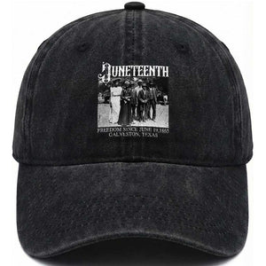 History Of Juneteenth Washed Cotton Baseball Cap Freedom Since June 19 Galveston Texas