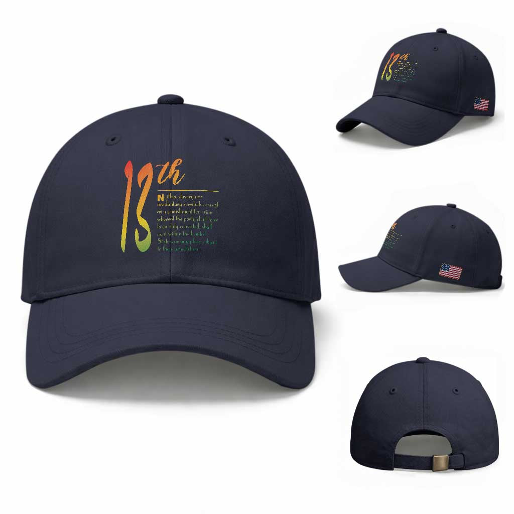 13th Amendment of U.S. Constitution Baseball Cap Juneteenth Black History