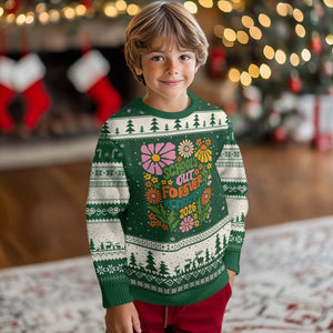 Schools Out Forever Retirement 2026 Ugly Christmas Sweater Retired Teacher Summer Retro Floral TS11 Forest Green Beige Print Your Wear