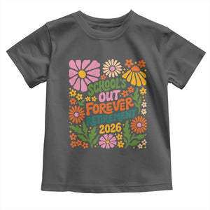 Schools Out Forever Retirement 2026 Toddler T Shirt Retired Teacher Summer Retro Floral TS11 Dark Heather Print Your Wear
