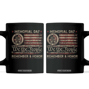 Memorial Day Coffee Mug Remember And Honor Red Poppy Flower Military Veteran TS11 Black Print Your Wear