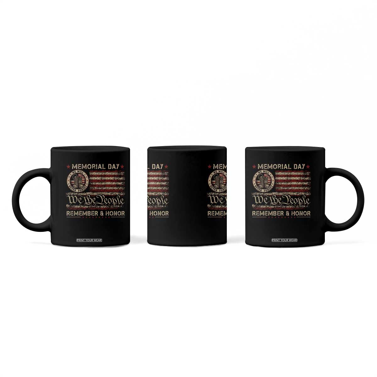 Memorial Day Coffee Mug Remember And Honor Red Poppy Flower Military Veteran TS11 Print Your Wear