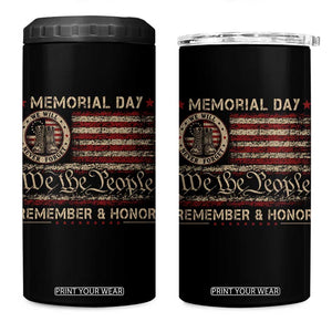 Memorial Day 4 in 1 Can Cooler Tumbler Remember And Honor Red Poppy Flower Military Veteran TS11 One Size: 16 oz Black Print Your Wear