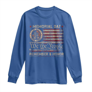 Memorial Day Long Sleeve Shirt Remember And Honor Red Poppy Flower Military Veteran TS11 Royal Blue Print Your Wear
