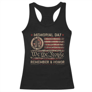 Memorial Day Racerback Tank Top Remember And Honor Red Poppy Flower Military Veteran TS11 Black Print Your Wear
