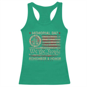 Memorial Day Racerback Tank Top Remember And Honor Red Poppy Flower Military Veteran TS11 Irish Green Print Your Wear