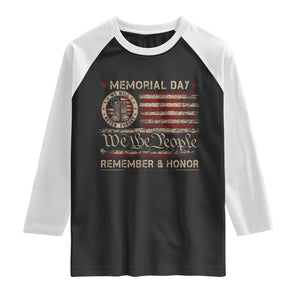 Memorial Day Raglan Shirt Remember And Honor Red Poppy Flower Military Veteran TS11 Black White Print Your Wear