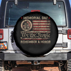 Memorial Day Spare Tire Cover Remember And Honor Red Poppy Flower Military Veteran TS11 No hole Black Print Your Wear