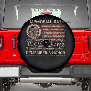 Memorial Day Spare Tire Cover Remember And Honor Red Poppy Flower Military Veteran TS11 Black Print Your Wear