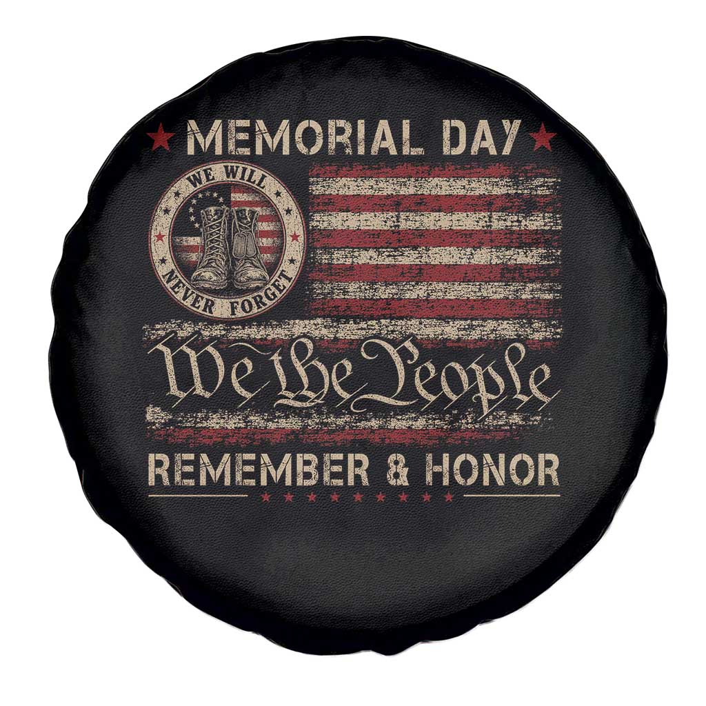 Memorial Day Spare Tire Cover Remember And Honor Red Poppy Flower Military Veteran TS11 Print Your Wear