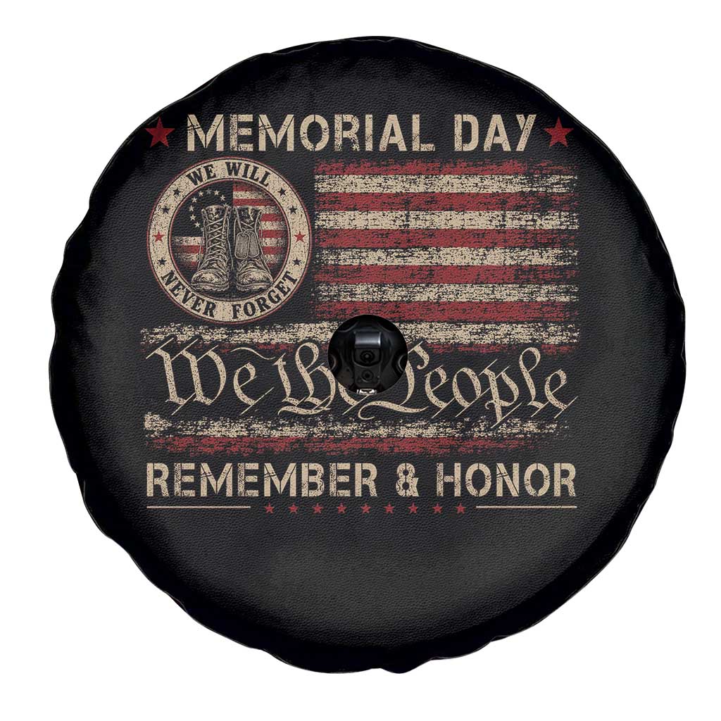 Memorial Day Spare Tire Cover Remember And Honor Red Poppy Flower Military Veteran TS11 Print Your Wear