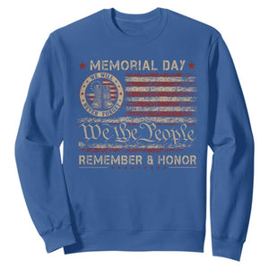 Memorial Day Sweatshirt Remember And Honor Red Poppy Flower Military Veteran TS11 Royal Blue Print Your Wear