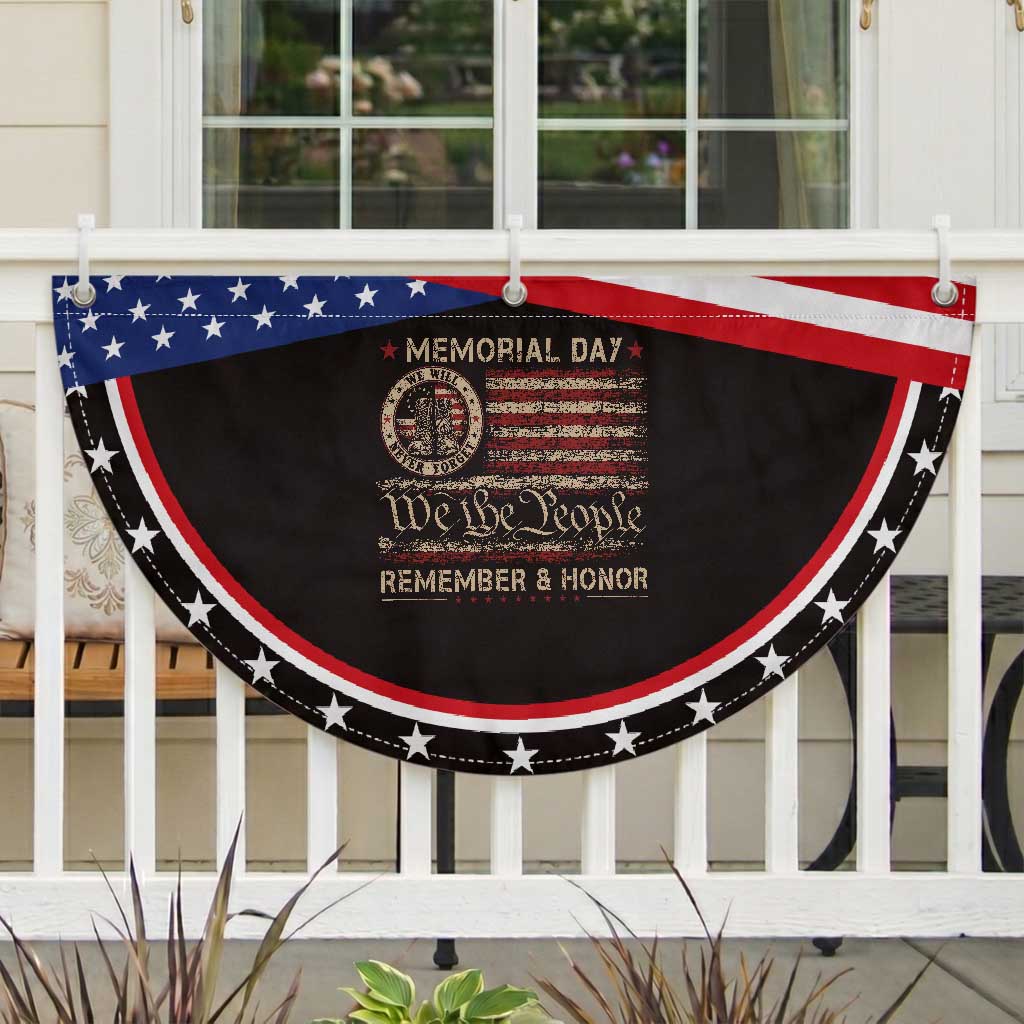 Memorial Day Patriotic Fan Flag Remember And Honor Red Poppy Flower Military Veteran