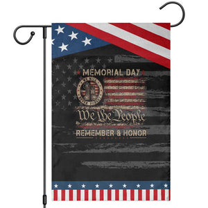 Memorial Day Patriotic Garden Flag Remember And Honor Red Poppy Flower Military Veteran TS11 Distressed Black Blue Print Your Wear