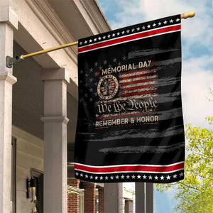 Memorial Day Patriotic Garden Flag Remember And Honor Red Poppy Flower Military Veteran TS11 Distressed Black Red Print Your Wear