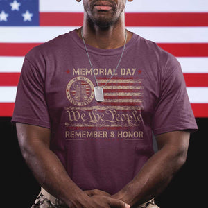 Memorial Day T Shirt Remember And Honor Red Poppy Flower Military Veteran TS11 Maroon Print Your Wear