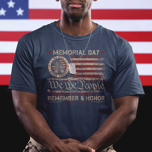 Memorial Day T Shirt Remember And Honor Red Poppy Flower Military Veteran TS11 Navy Print Your Wear