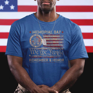 Memorial Day T Shirt Remember And Honor Red Poppy Flower Military Veteran TS11 Royal Blue Print Your Wear
