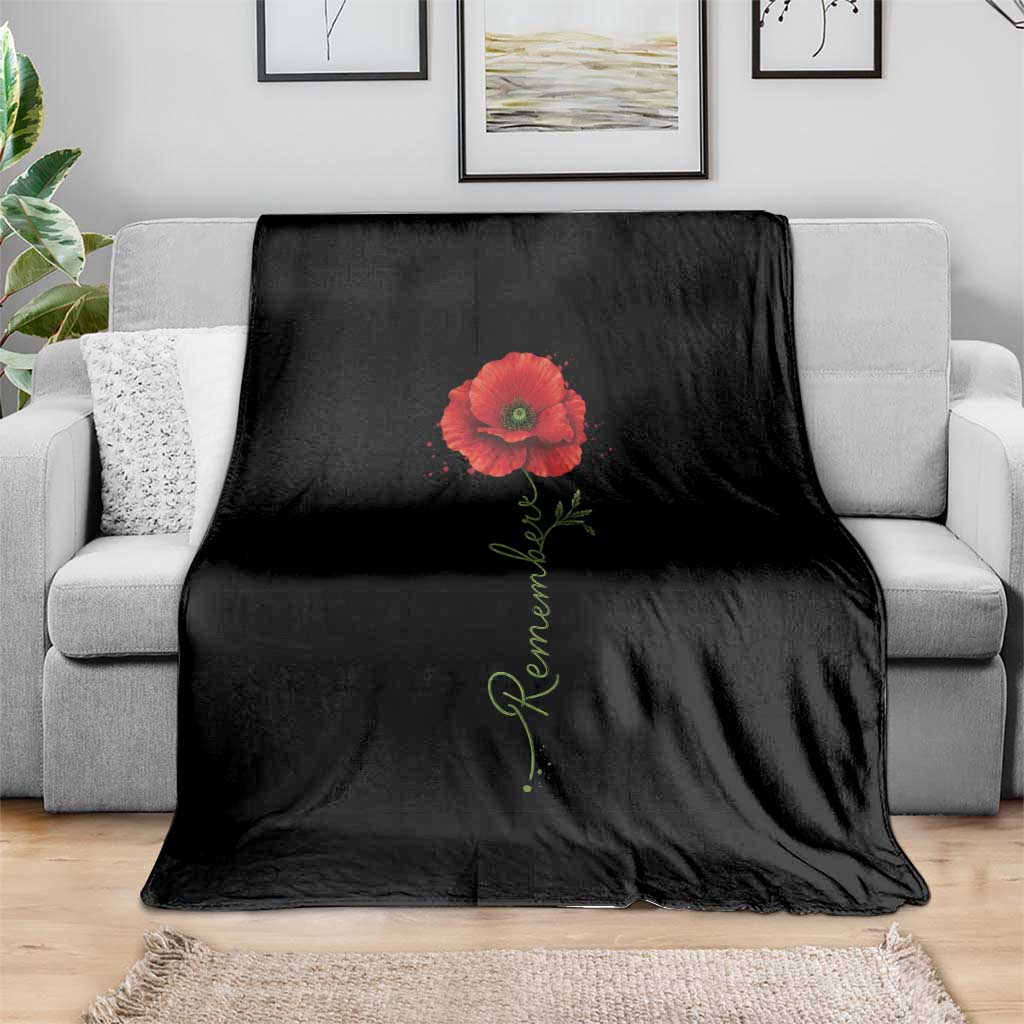 Remember Memorial Day Red Poppy Veteran Military Army Throw Blanket TS11 Print Your Wear
