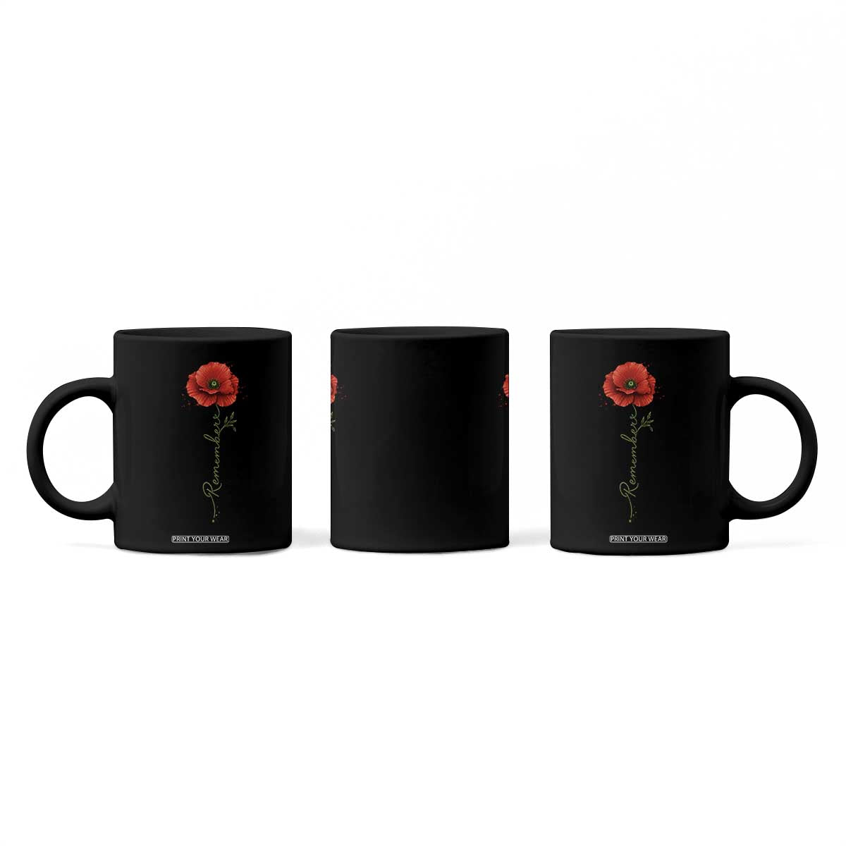 Remember Memorial Day Red Poppy Veteran Military Army Coffee Mug TS11 Print Your Wear