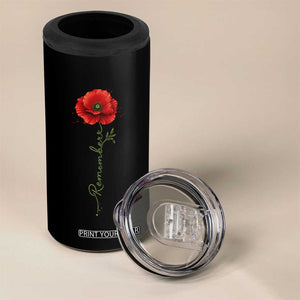 Remember Memorial Day Red Poppy Veteran Military Army 4 in 1 Can Cooler Tumbler TS11 Print Your Wear