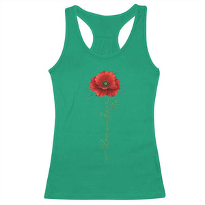Remember Memorial Day Red Poppy Veteran Military Army Racerback Tank Top TS11 Irish Green Print Your Wear