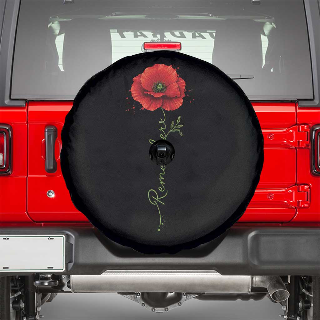 Remember Memorial Day Red Poppy Veteran Military Army Spare Tire Cover TS11 Black Print Your Wear