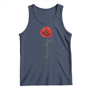 Remember Memorial Day Red Poppy Veteran Military Army Tank Top TS11 Navy Print Your Wear