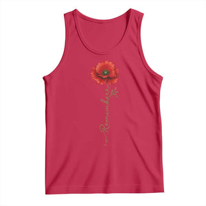 Remember Memorial Day Red Poppy Veteran Military Army Tank Top TS11 Red Print Your Wear