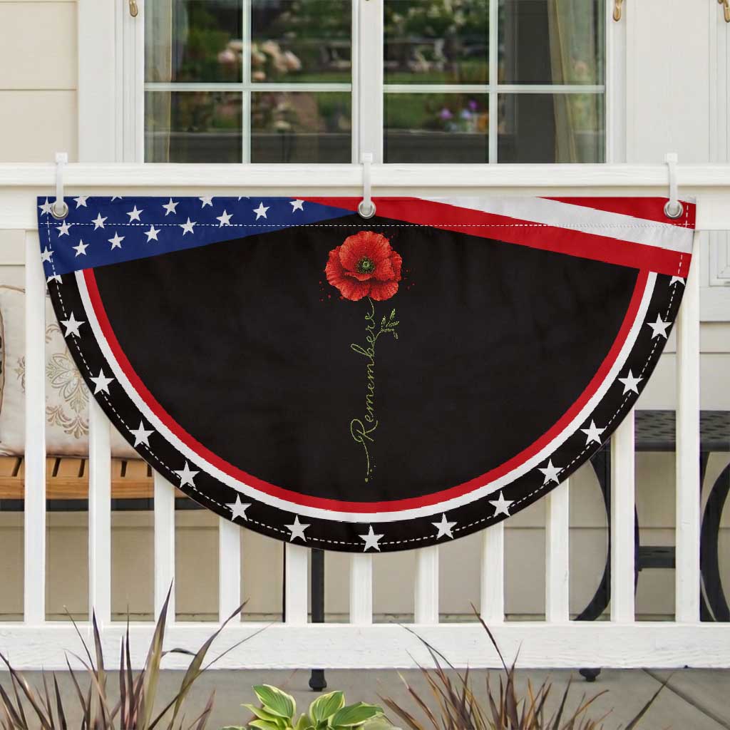 Remember Memorial day Red Poppy Veteran Military Army Patriotic Fan Flag