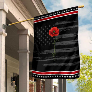 Remember Memorial day Red Poppy Veteran Military Army Patriotic Garden Flag TS11 Distressed Black Red Print Your Wear