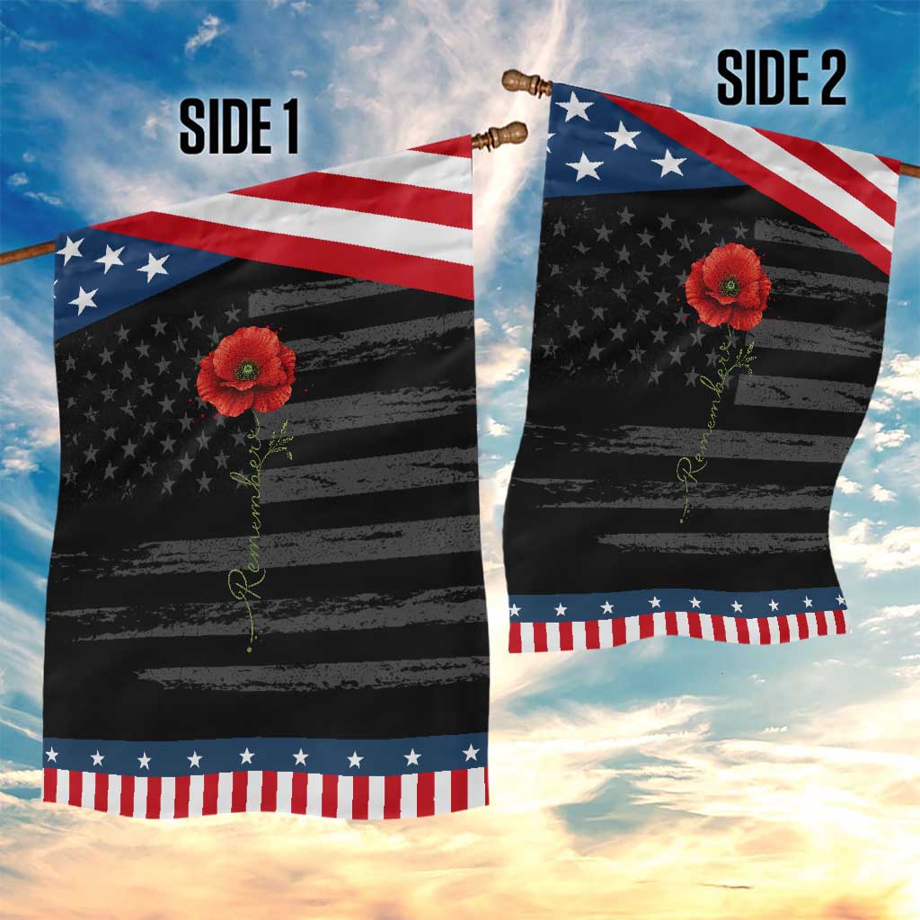 Remember Memorial day Red Poppy Veteran Military Army Patriotic Garden Flag TS11 Print Your Wear