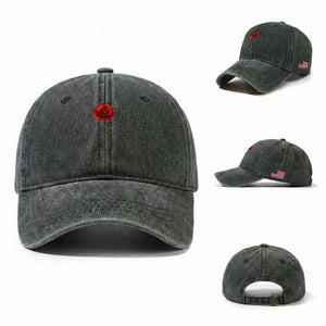 Remember Memorial Day Red Poppy Veteran Military Army Washed Cotton Baseball Cap TS11 Washed Cap Universal Fit Dark Green Print Your Wear