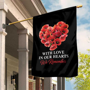 Memorial Day Garden Flag With Love In Our Hearts We Remember Red Poppy Flower TS11 Print Your Wear