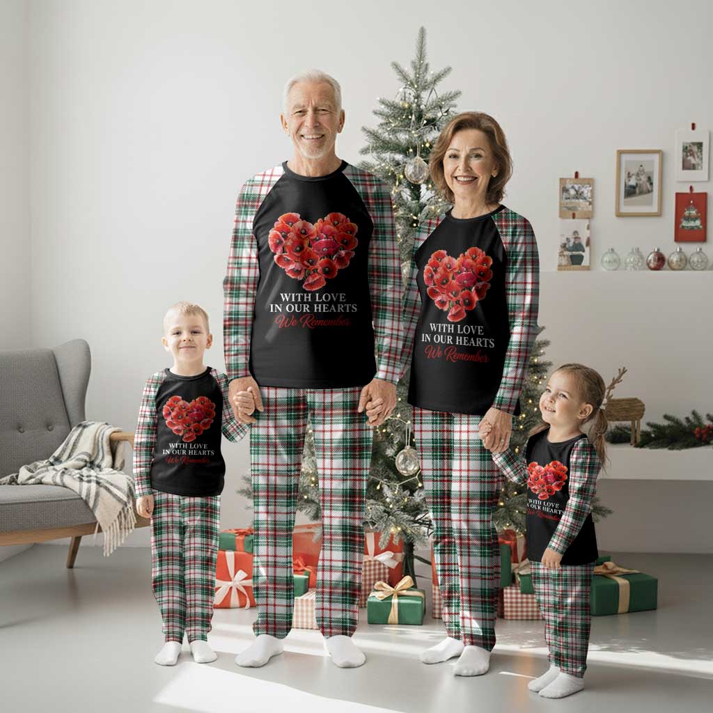 Memorial Day Plaid Pajama Set With Love In Our Hearts We Remember Red Poppy Flower TS11 Christmas Plaid Print Your Wear