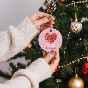 Memorial Day Ceramic Ornament With Love In Our Hearts We Remember Red Poppy Flower TS11 1pc Light Pink Print Your Wear
