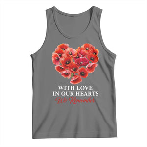 Memorial Day Tank Top With Love In Our Hearts We Remember Red Poppy Flower TS11 Black Heather Print Your Wear