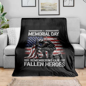 Memorial Day Throw Blanket Remembering Our Fallen Heroes Veteran Day American Flag TS11 Print Your Wear