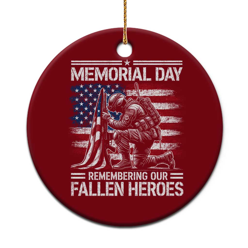 Memorial Day Ceramic Ornament Remembering Our Fallen Heroes Veteran Day American Flag TS11 1pc Red Print Your Wear