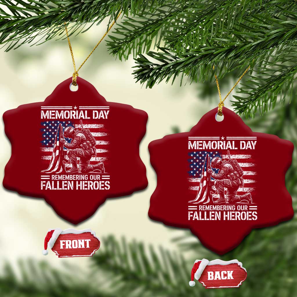 Memorial Day Ceramic Ornament Remembering Our Fallen Heroes Veteran Day American Flag TS11 Print Your Wear